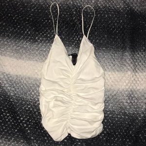 Forever 21 Ruched White Cami